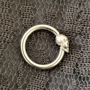 NEW Body Jewelry Captive Bead Ring with Skull
